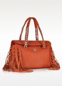 Roberto Cavalli Regina Fringe Leather Handbag